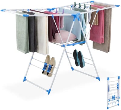 Uitschuifbaar Droogrek met Vleugels – Opvouwbaar, Stevig & Ruimtebesparend – 155 cm Droogruimte