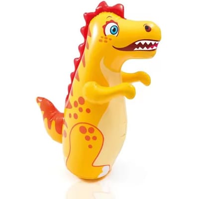 Gobelet Enfant Adulte Sac de Boxe Gonflable Debout Sac de Frappe Garçons Dinosaure Jouets de Sport Activité Enfant Jeu Extérieur Cadeau jaune