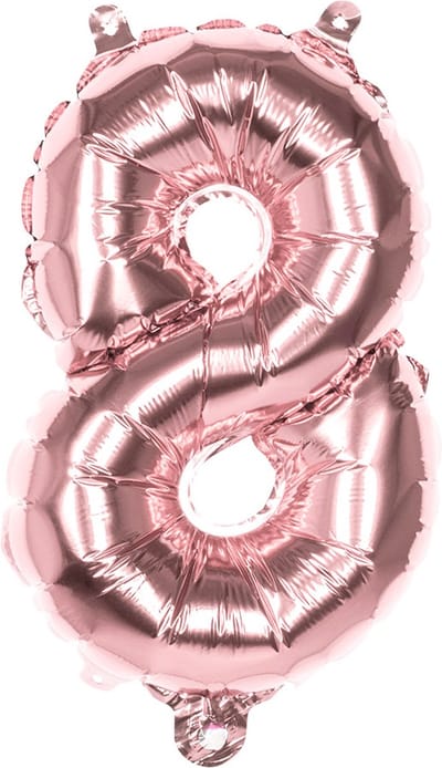 Boland - Folieballon '8' roségoud (66 cm) 8 - Rose Goud - Cijfer ballon