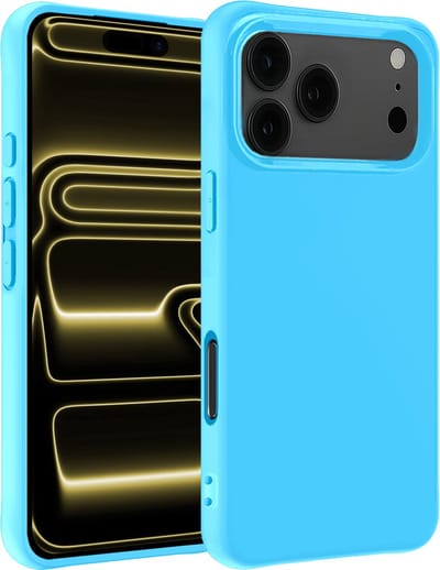 Hoesje - Geschikt voor Apple iPhone 17 Pro Max - Sterk & Shockproof - Hoes Cover - Siliconen Case - Telefoonhoesjes - Lichtblauw