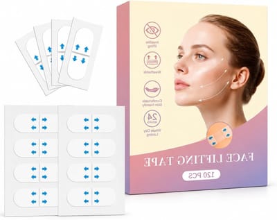 Onzichtbare gezichtstape voor huidversteviging, 120 stuks, waterdichte anti-rimpeltape, zelfklevende pleisters voor V-Line Lifting en dubbele kin, ideaal voor dames