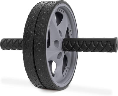 Buikspierwiel - Core Trainer - Kracht Training - Antislip Wielen - 24 cm Hoog - Zwart Grijs