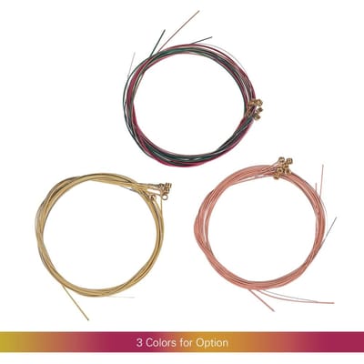 Akoestische Folk Gitaarsnaren Set Staalkern Koperlegering Wikkeling, 6 stuks Set brown
