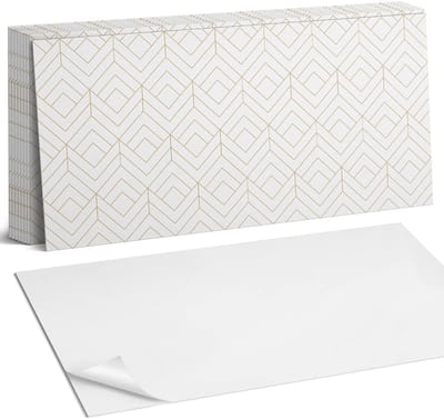 Coloray Plaktegels - Geometrisch ruitpatroon Zelfklevende Wandtegels - 40 cm x 20 cm - Romig Plaktegels - 10 stuks - Rechthoek PVC Tegels - Plaktegels Badkamer - Vloertegels Zelfklevend - Vinyltegels Vloer Zelfklevend - Portugese Tegels