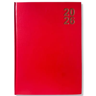 2026 Bureau agenda - Weekagenda 7D/2P - A4 Hardcover Rood - 21x29cm