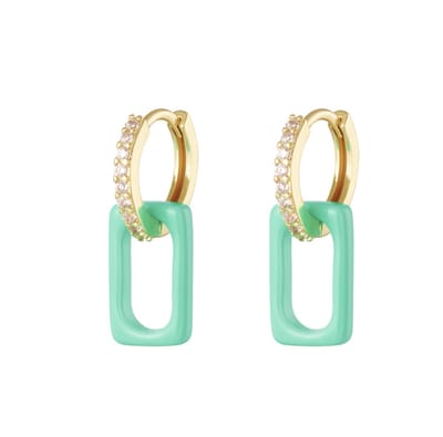 Yehwang oorbellen - Ankerschakel - Turquoise