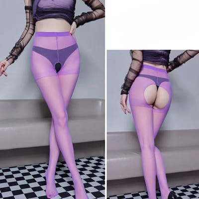 Bas Mi-Cuisses Ouvert à l'Entrejambe Sexy pour Femmes Bas Longs Transparents Sous-vêtements Bas en Soie Transparents pour Corps Bas pour Femmes One Size white