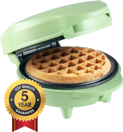 Bestron Wafelijzer - AMW500G - 550W - Mini wafel - Anti aanbaklaag - Mat Groen - 5 jaar garantie