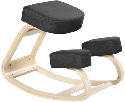 Merax Kniestuhl – Ergonomische Kniekruk – Houdingscorrigerende Werkstoel – Birkenhout – 120 kg Draagkracht – Zwart