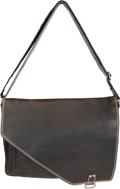 Werktas - Donkerbruin - Stevige Schouderband en Ruimte Voor Je Laptop tot 15.6 Inches - Laptoptas - Tas - Leer