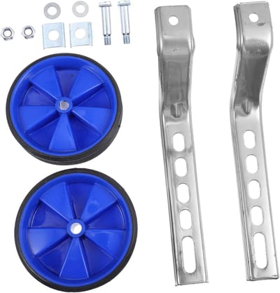Hulpwieltjes Fiets - Zijwieltjes Kinderen - Fiets Leren - Stabiele Stalen Constructie - 11 cm - Blauw