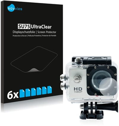 Savvies - Screenprotector voor Qumox SJ4000 Sports HD DV Action Cam Lens (Behuizing) - Folie Beschermfolie transparant 6 Stuks