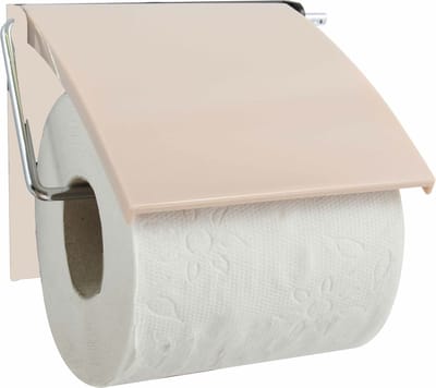 MSV Toiletrolhouder Beige – Praktische Toiletpapierhouder en WC-Papierhouder om te Bevestigen – 13 x 15 x 11,5 cm