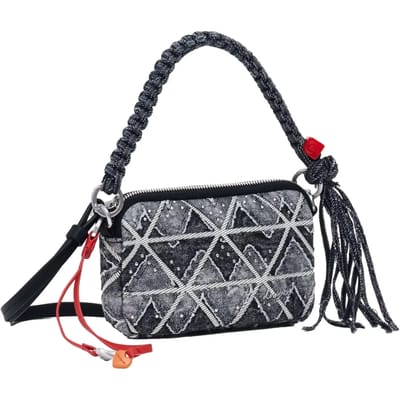 Desigual schoudertas Radio Julia Crossbody Bag Denim Raw grijs