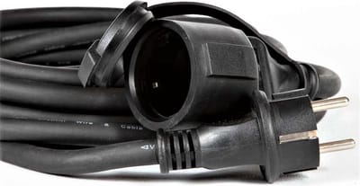 Rubber verlengkabel zwart - 15 meter - NL & BE