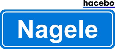 Hacebo - Plaatsnaam Sticker - 29x10 CM - Nagele sticker - Verkeersborden sticker - grappige cadeaus - Nagele