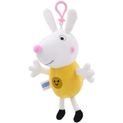 Originele Peppa Pig Pluche Speelgoed voor Kinderen Kleine Bedel Poppetje Sleutelhanger Tas Bedel Verjaardagscadeau voor Kinderen 19cm white