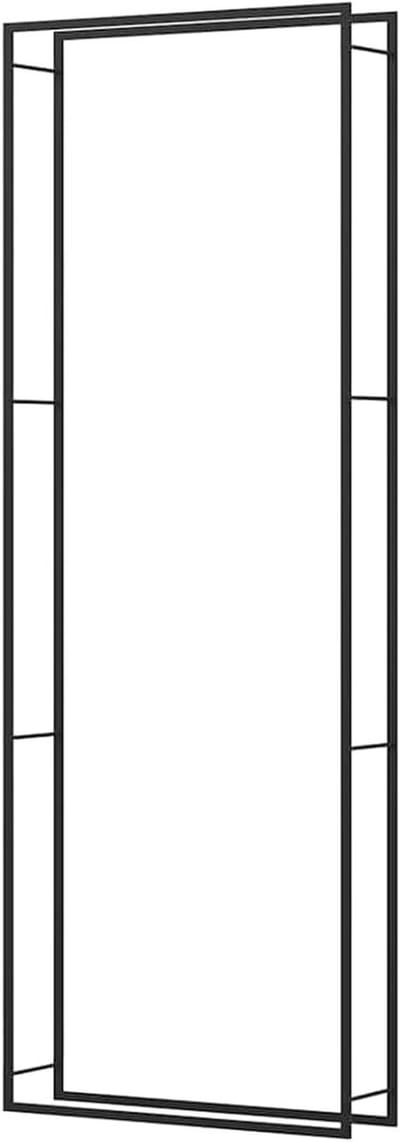 Houtopslag Rek - Houtstapelaar Houder - Haardhout Opslag - Weerbestendig Staal - 110 x 28 x 312 cm - Mat Zwart