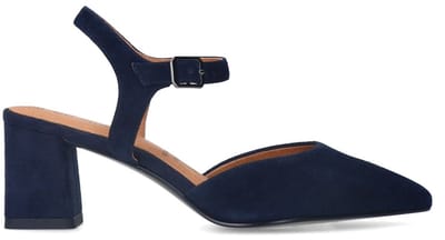No Stress - Dames - Donkerblauwe suède slingbacks - Maat 36