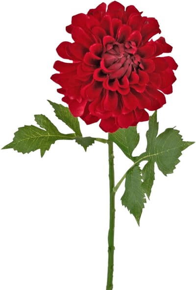 Easyplants | Kunstbloem Dahlia 50 cm rood | Zijde | Nepbloemen | rood | Onderhoudsvrij | Kant-en-klaar
