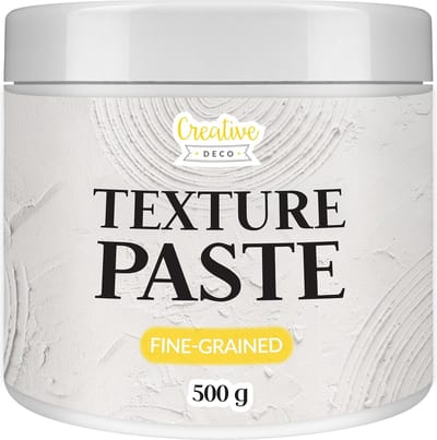 Creative Deco Structuurpasta Fijnkorrelig 500 g | Witte Fijne Pasta voor Kunstprojecten voor Acrylverf Eenvoudig te Gebruiken met een Spatel Voor het Creëren van 3D-effecten, Structuren, Texturen