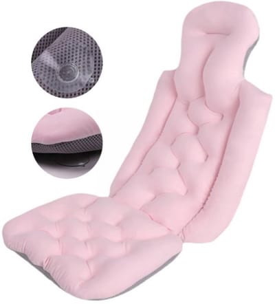 Luxe Bad Kussen - Roze - Anti-Slip Spa Head Rest Kussen Back Support - Baden - Waterproof Baby Kussen - Bio Materiaal