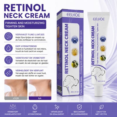 EELHOE Classic - Retinol Halscrème - Met Hyaluronzuur & Vitamine E - Tegen Neklijnen, Verstevigend & Hydraterend - Voor Alle Huidtypes - 40g