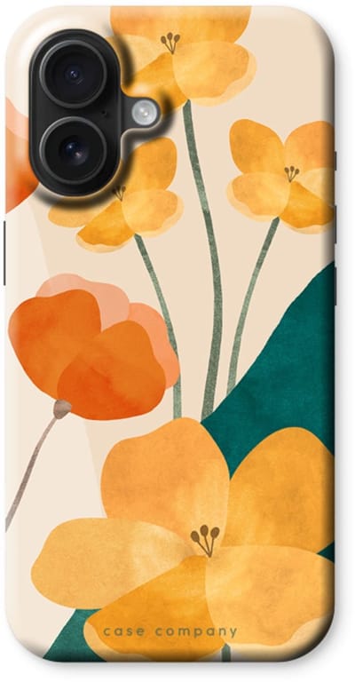 Case Company® - Hoesje geschikt voor iPhone 16 hoesje - Amber bloom 2 - Tough Case - Maximale Bescherming alle Kanten en Schermrand