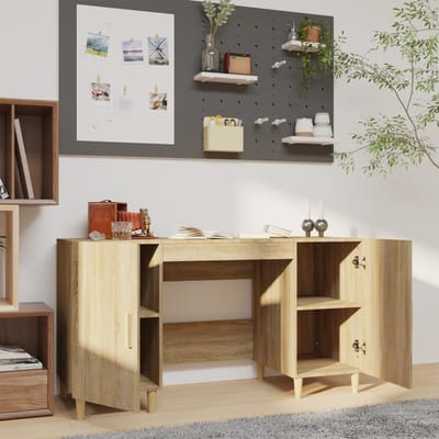 vidaXL - Bureau - 140x50x75 - cm - bewerkt - hout - sonoma - eikenkleurig