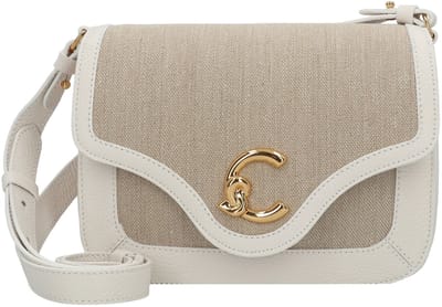 COCCINELLE Schoudertas C-Me Canvas Handbag Natural / Blanco Beige