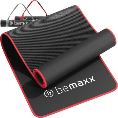 Fitnessmat + Draagriem - Extra dikke sportmat Gymnastiekmat antislip - Trainingsmat Yogamat Pilatesmat Gymmat Yoga Fitness - Sport Gymnastiek Workouts - 183x61cm Zwart Yoga mat