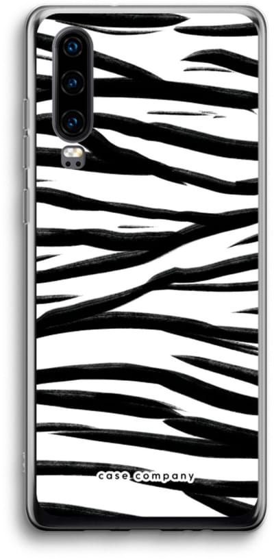 Case Company® - Hoesje geschikt voor Huawei P30 hoesje - Zebra pattern - Soft Cover Telefoonhoesje - Bescherming aan alle Kanten en Schermrand