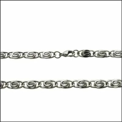 Aramat Jewels | Halskettingen | RVS Griekse Ketting Zilverkleur - Greek Pattern Unisex | 5.4mm / 60cm |60cm | | Staal | Volwassenen | Verkleurd niet