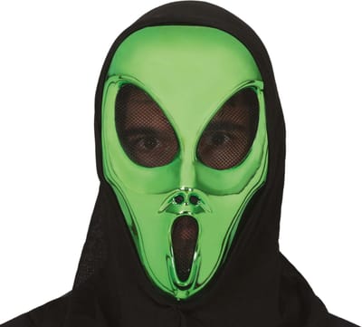 Fiestas Guirca - Gezichtsmasker alien met kap