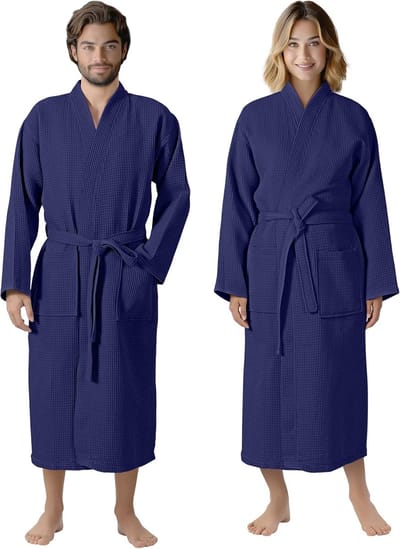 Pique Badjas Reisbadjas Katoen Dames en Heren Grote Maten Ochtendjas Kimono Saunamantel Reizen