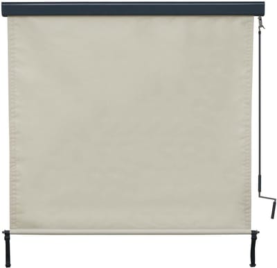 Verticale zonwering MCW-F42, verticaal privacyscherm buitenrolgordijn, UV-bescherming 50 stof ~ 250x180cm, crème-beige