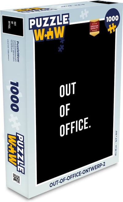 Puzzel Quotes - Out of office - Zwart - Legpuzzel - Puzzel 1000 stukjes volwassenen