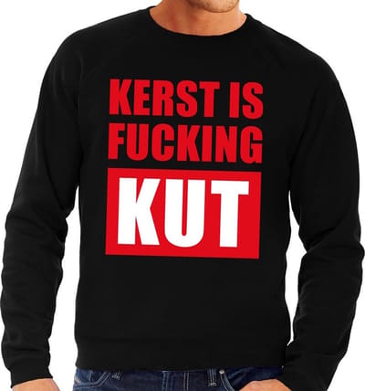 Foute kersttrui / sweater Kerst Is Fucking Kut groen voor heren - Kersttruien S