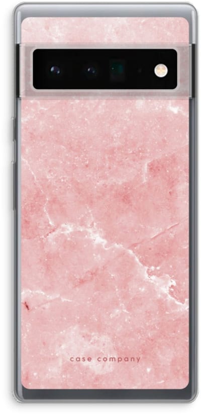 Case Company® - Hoesje geschikt voor Google Pixel 6 Pro hoesje - Roze marmer - Soft Cover Telefoonhoesje - Bescherming aan alle Kanten en Schermrand
