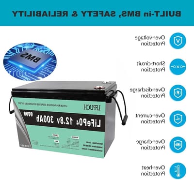 Lithium Accu - Krachtige Batterij - Energie Opslag - Lange Levensduur - 12V 300Ah - Zwart