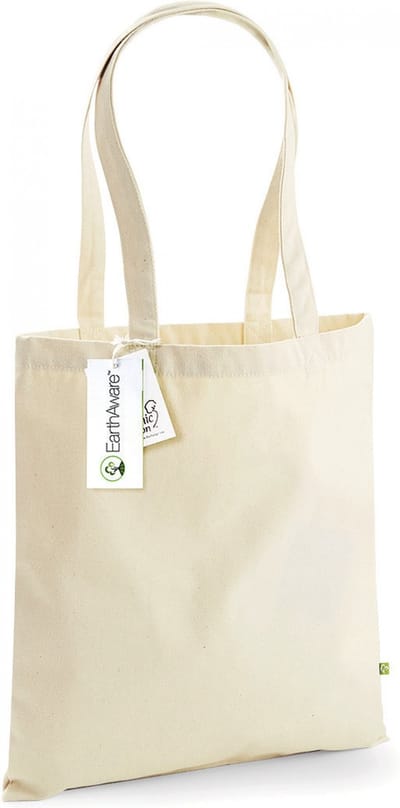Westford Mill EarthAware® Organic Bag For Life WM801 - Natural - 38 x 42 cm