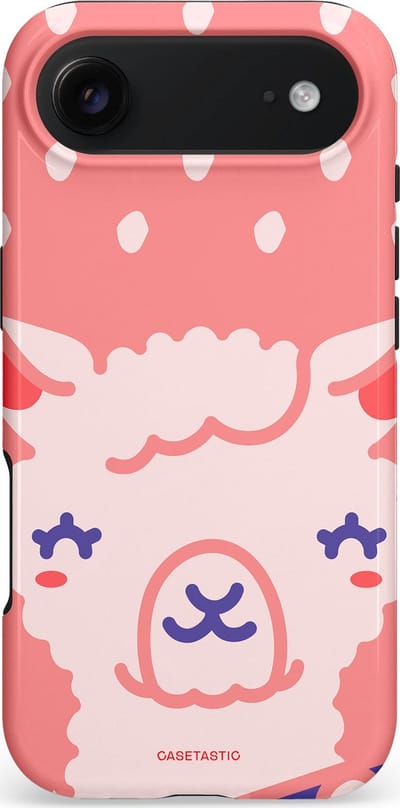 Casetastic hoesje geschikt voor Apple iPhone Air - MagSafe - Dubbellaagse bescherming - Lama beat - Fashion Case - Koraal Wit