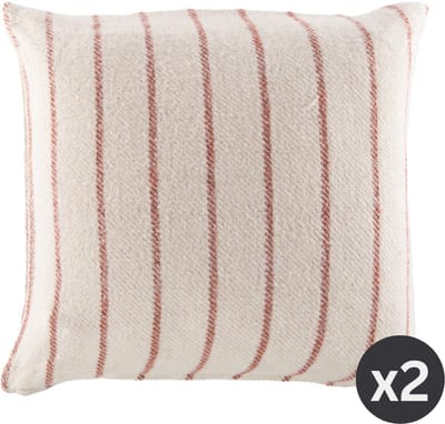 Tiseco - Kussen ALMA (gevuld) - SET/2 - gestreept - 45x45 cm, rood