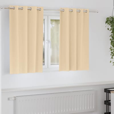 vidaXL Zwart-out Gordijnen met Ringen 2 st Crèmekleurig 140 x 140 cm
