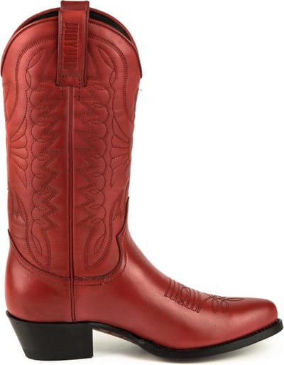 Mayura Boots Arpia 2534 Rood/ Dames Western Laarzen Sierstiksel Spitse Neus Schuine Hak Glad Leer Maat EU 37