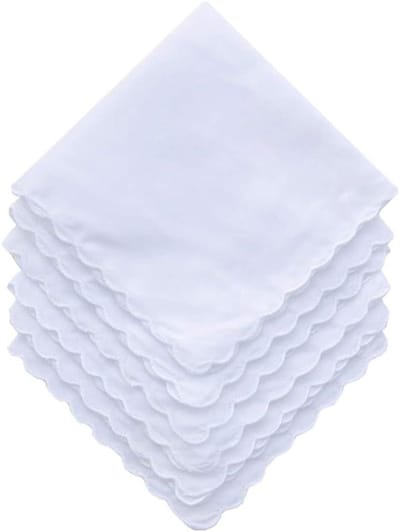 Katoenen Zakdoeken - Zakdoekjes Dames - Bruiloft Feest - Herbruikbaar Milieuvriendelijk - 30x30 cm - Wit