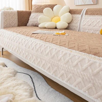 Nieuw Modern Eenvoudig Bankkussen Antislip Kussen Winter Pluche Kussen Volledige Hoes Stoffen Hoes Handdoek Jacquard Katoen Wol 70x70cm