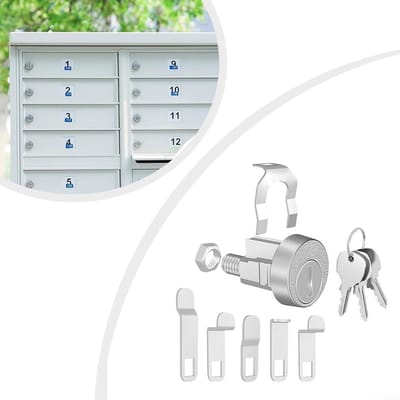 Brievenbusslot Vervanging - Postslot Set - Veilige Post Ontvangst - Zinklegering Duurzaam - 7x4x2 cm - Zilver