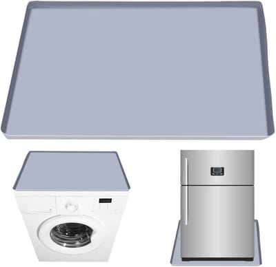 Lekbak Onder Koelkast en Wasmachine 60x60cm - Siliconen Vloerbescherming met Verhoogde Rand