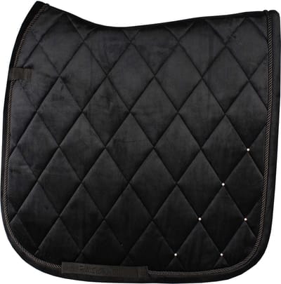 Pagony Velours Zadeldek - Maat: Full - Zwart - Polyester